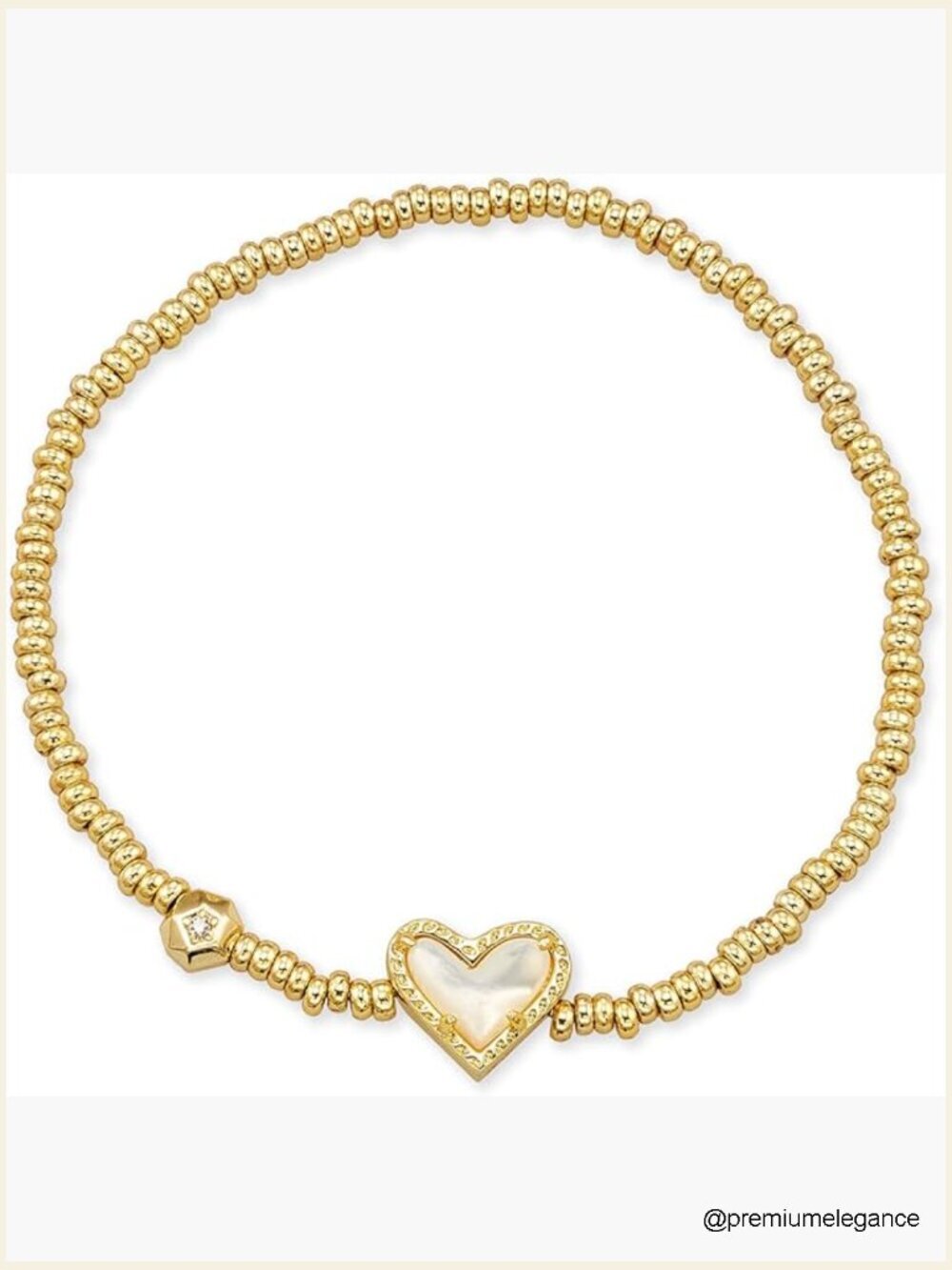 Kendra Scott Style Heart Stretch Bracelet Iridescent Drusy Jewelry